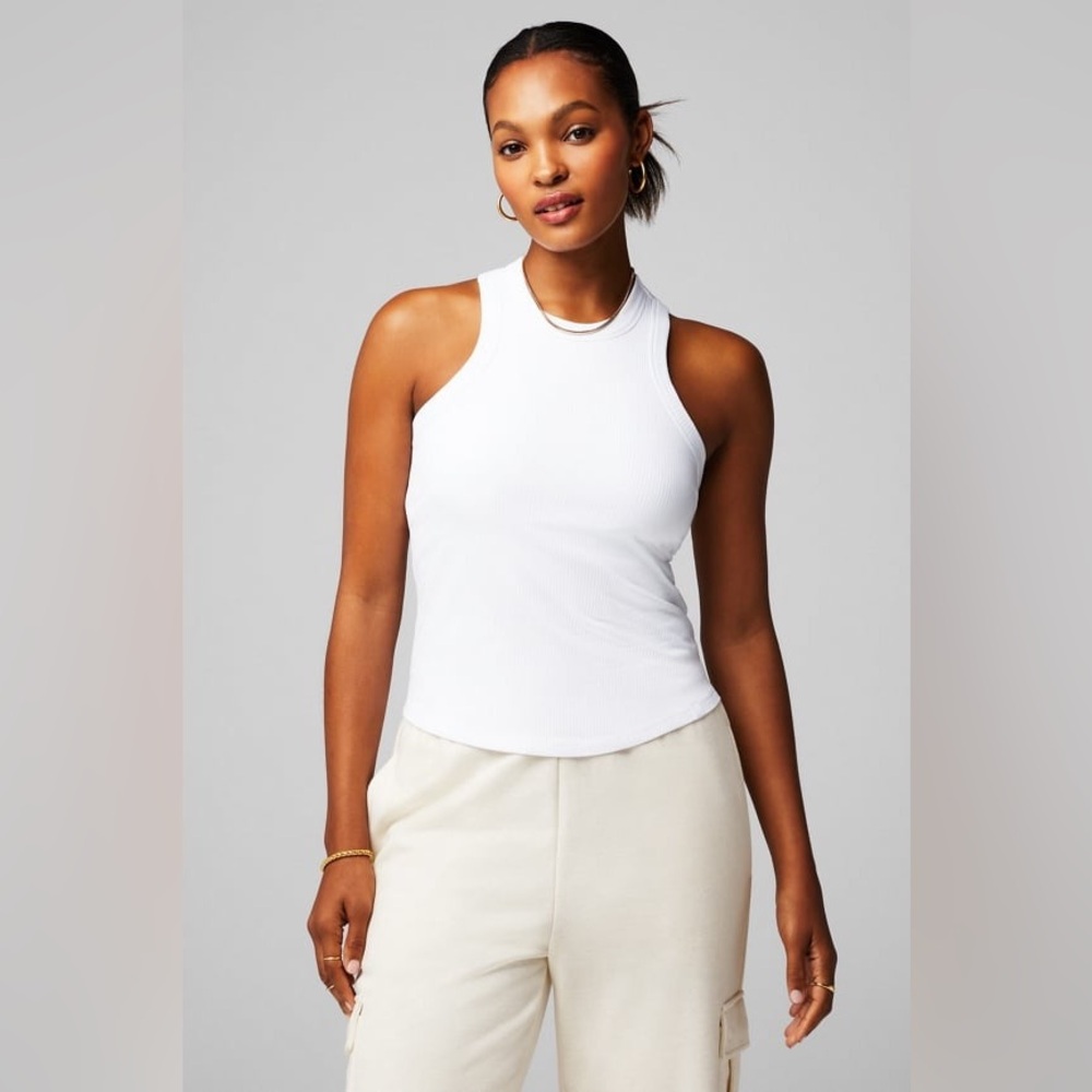 Fabletics High Neck Rib Built-In Bra Tank